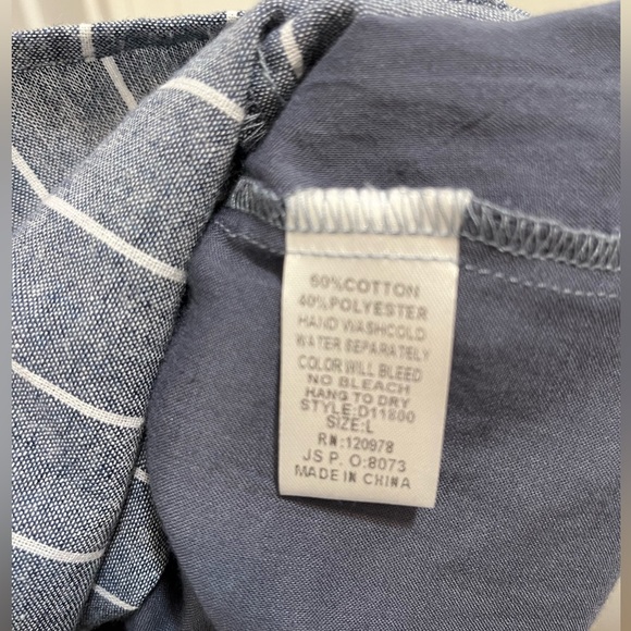 Entro Dress Womens Large Blue Striped Embroidered Boho Festival Southwest Casual - Picture 4 of 6